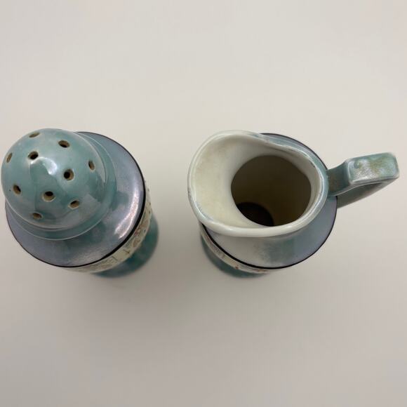 Art Deco Muffineer Lusterware Hand Painted Sugar Shaker Creamer Made in Japan - Picture 4 of 8